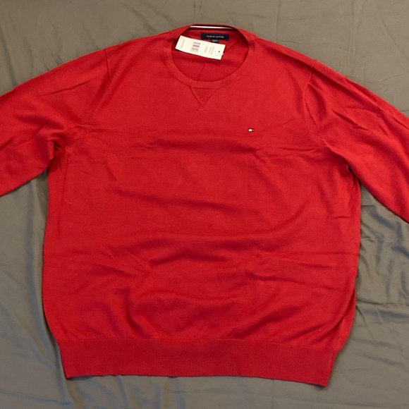 Tommy Hilfiger Crewneck Pullover Sweater XXL Chili Pepper Red NWT 100% Cotton - Picture 10 of 16